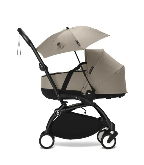 YOYO3_NewbornShell_Taupe_BlackFrame_Profile_Parasol_0196 Poussette YOYO³ Nacelle